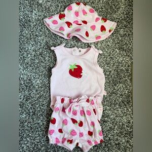 “Berry Cute” baby girl outfit and hat